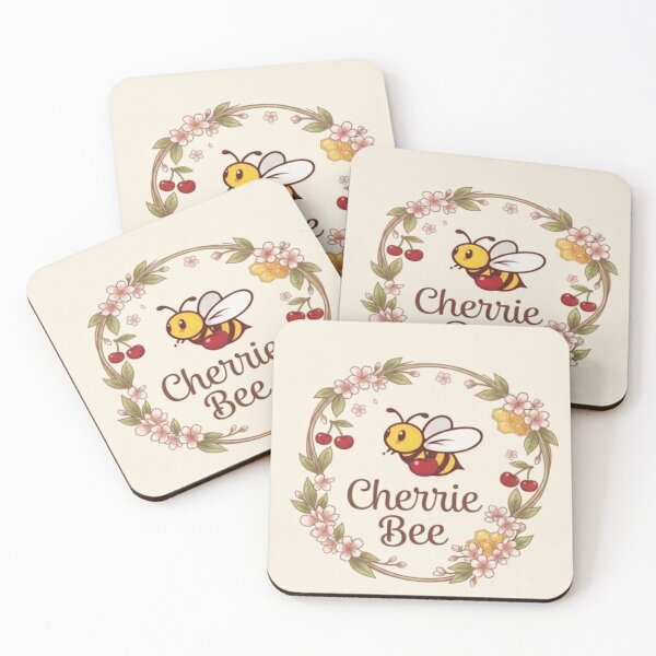 Item preview, ​Cute Kawaii Cherrie Bee Nectar Flower Wreath Illustration designed and sold by CherrieBee.