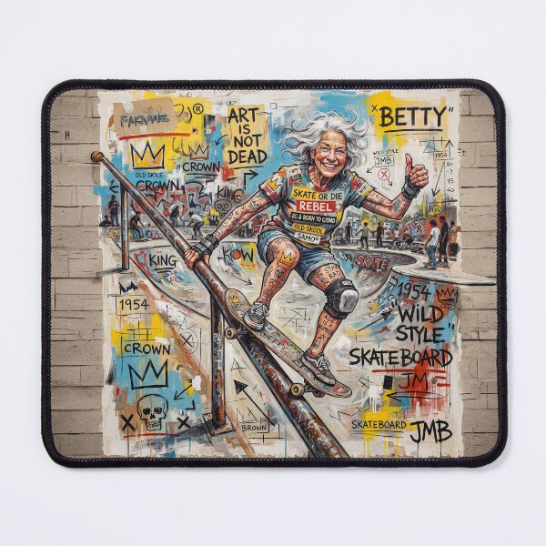 Item preview, Granny Senior Skateboarder Pop Art designed and sold by Home Decor Art.