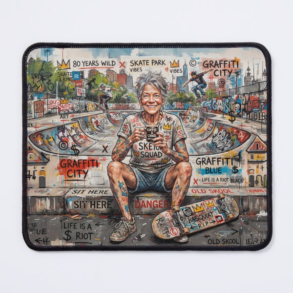 Item preview, Granny Senior Skateboarder Pop Art designed and sold by Home Decor Art.