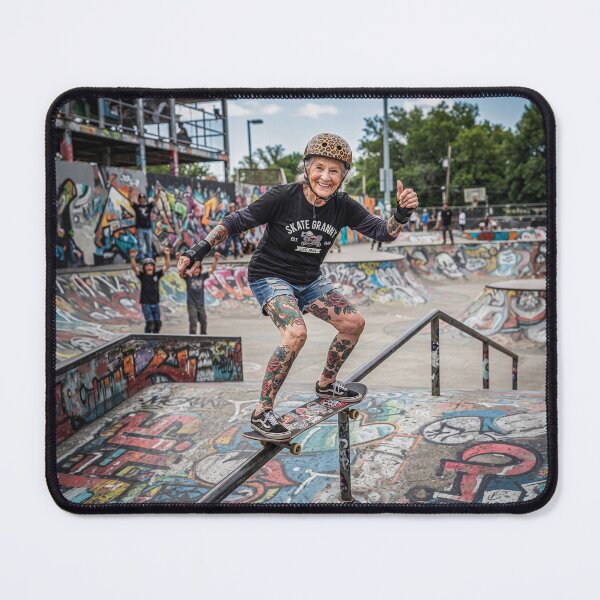 Item preview, Granny Grandma Senior Skateboarder designed and sold by Home Decor Art.