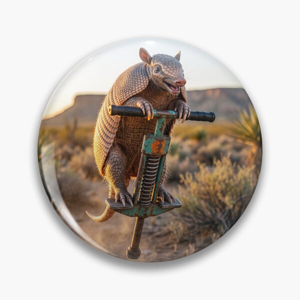 Item preview, Happy Armadillo Rides His Pogo Stick designed and sold by Tridentulus.
