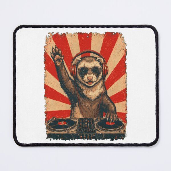 Item preview, Vintage DJ Ferret With Headphones designed and sold by Nikolausgage.