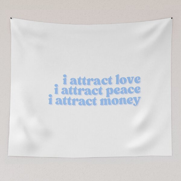 Item preview, i attract love, money, & peace | baby blue designed and sold by dollhouseclub.