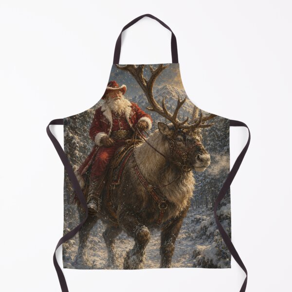 Item preview, Cowboy Santa Riding Reindeer – Western Christmas Art designed and sold by GSizzle1.