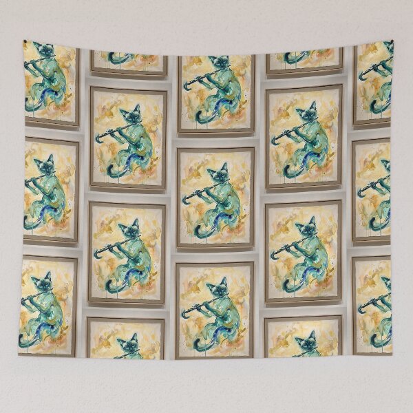 Item preview, Siamese Cat Flute Music Dream designed and sold by PictoVibe.