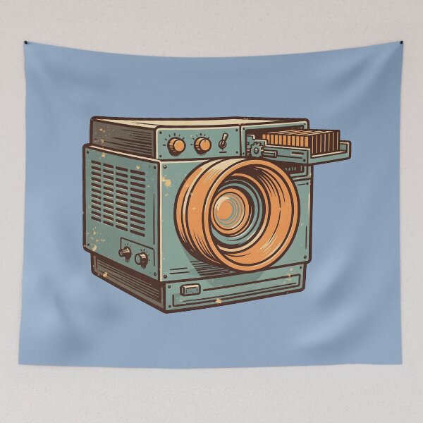 Item preview, Vintage Retro Washing Machine Illustration designed and sold by PreeCha Art & Co..