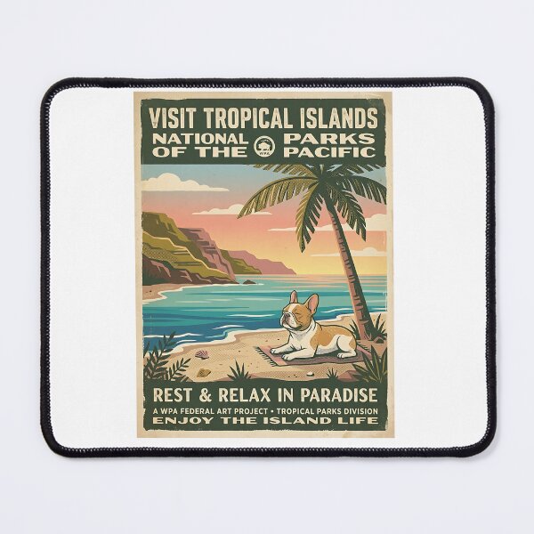 Item preview, French Bulldog Tropical Beach Getaway designed and sold by PictoVibe.