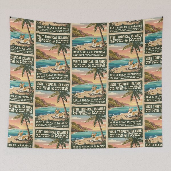Item preview, French Bulldog Tropical Beach Getaway designed and sold by PictoVibe.