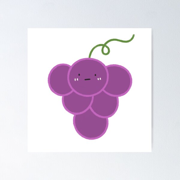 Item preview, Cute Grape Fruit Character with Happy Face designed and sold by bySunnieStudio.