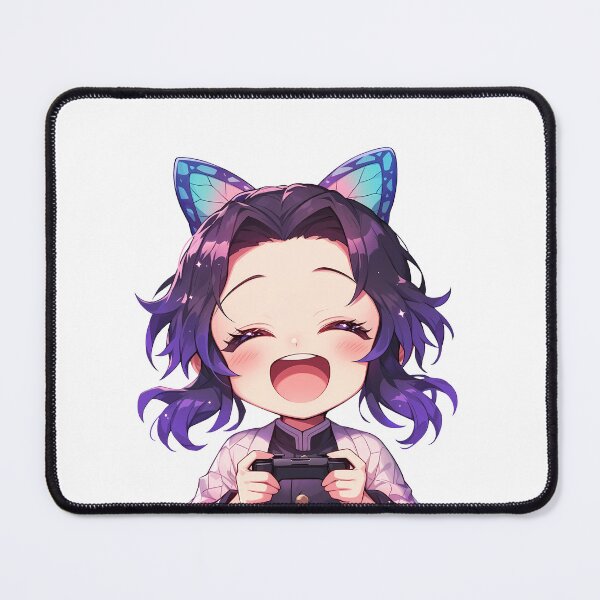 Item preview, Shinobu Kocho Demon Slayer Chibi Gaming Butterfly Smile designed and sold by Dashsopaner.