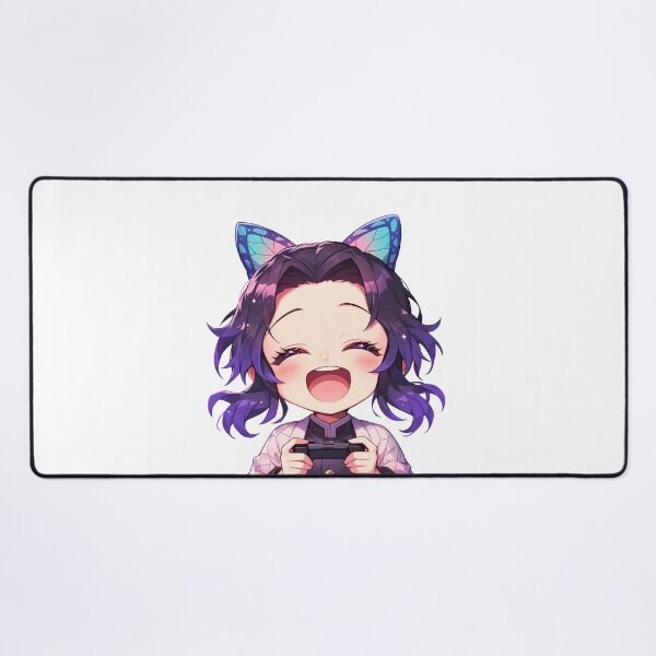 Item preview, Shinobu Kocho Demon Slayer Chibi Gaming Butterfly Smile designed and sold by Dashsopaner.