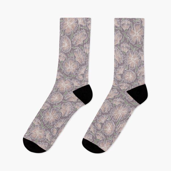 Item preview, Sketched Flowers (pink purple) designed and sold by Doodloom.