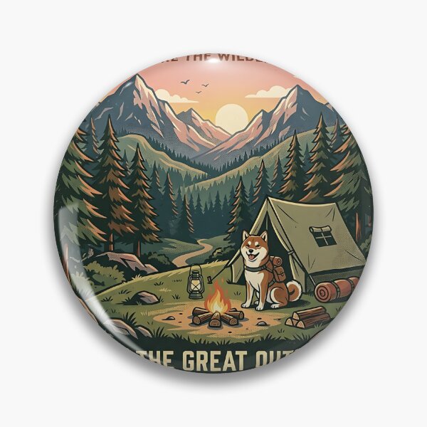 Item preview, Shiba Inu Forest Camping Adventure designed and sold by PictoVibe.