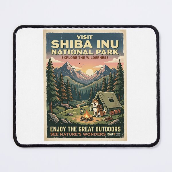 Item preview, Shiba Inu Forest Camping Adventure designed and sold by PictoVibe.
