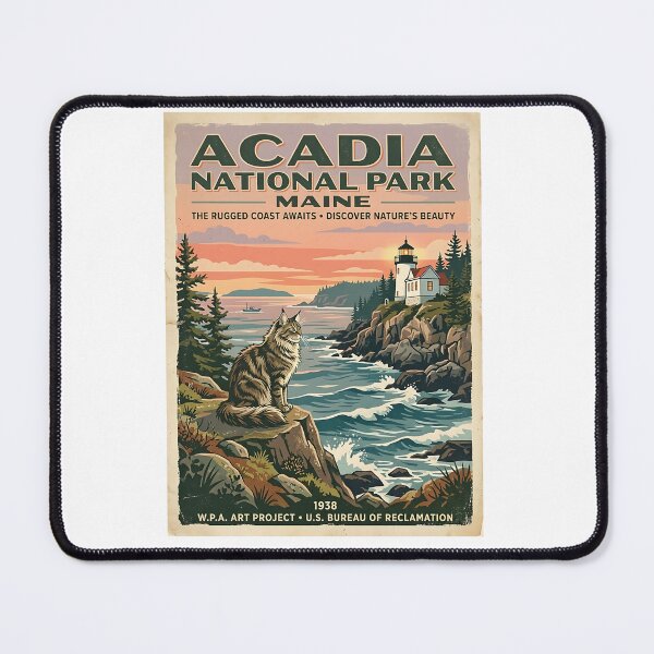 Item preview, Maine Coon Coastal Lighthouse Cliff designed and sold by PictoVibe.