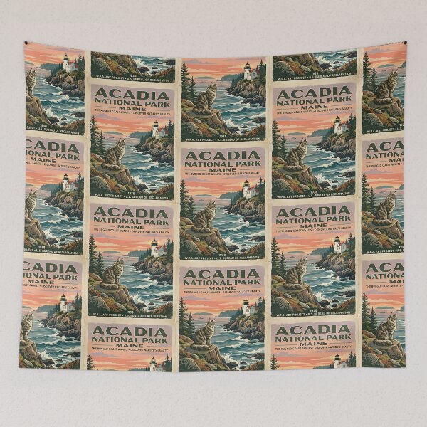 Item preview, Maine Coon Coastal Lighthouse Cliff designed and sold by PictoVibe.