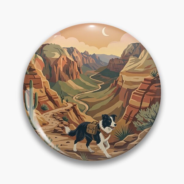 Item preview, Border Collie Desert Canyon Hike designed and sold by PictoVibe.