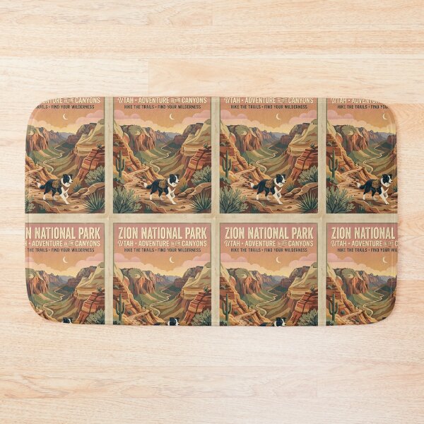 Item preview, Border Collie Desert Canyon Hike designed and sold by PictoVibe.