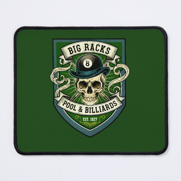 Item preview, Big Racks Pool  Billiards Vintage Skull 8 Ball Logo 179 designed and sold by BRBDesignsCo.
