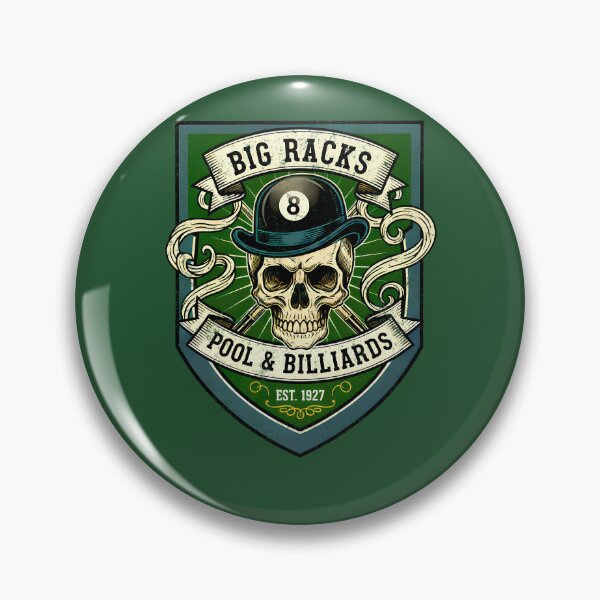 Item preview, Big Racks Pool  Billiards Vintage Skull 8 Ball Logo 179 designed and sold by BRBDesignsCo.