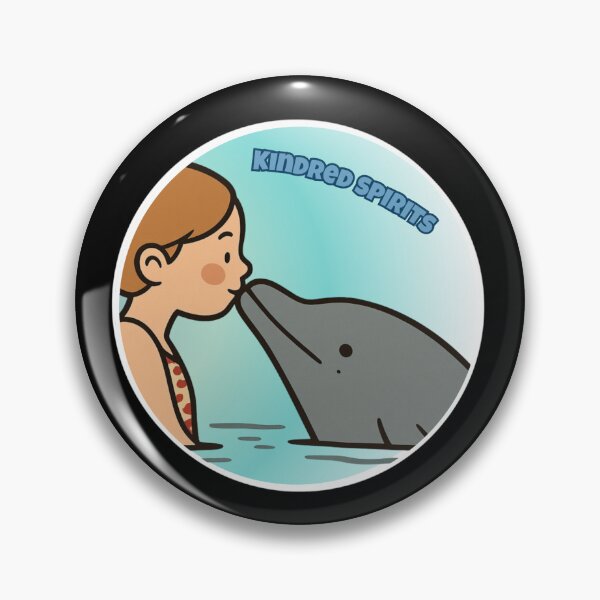 Item preview, Kindred Spirits Girl Kissing Dolphin Cute Marine Life Sticker designed and sold by FestivityFinds.