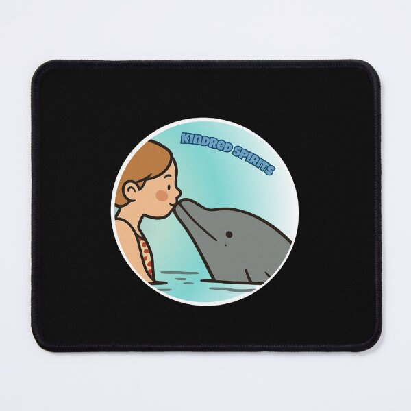 Item preview, Kindred Spirits Girl Kissing Dolphin Cute Marine Life Sticker designed and sold by FestivityFinds.