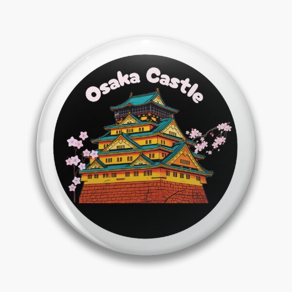 Item preview, Osaka Castle Japan Cherry Blossom Sakura Vintage Badge designed and sold by FestivityFinds.