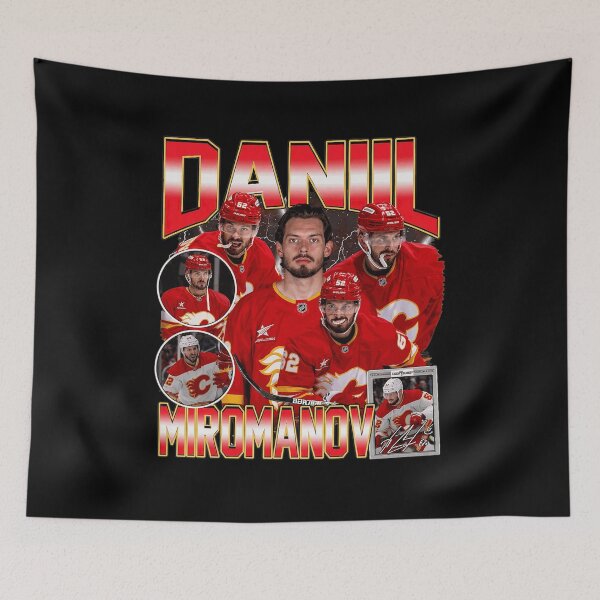 Item preview, Daniil Miromanov Vintage Flames Hockey Collage designed and sold by FionnRyen.