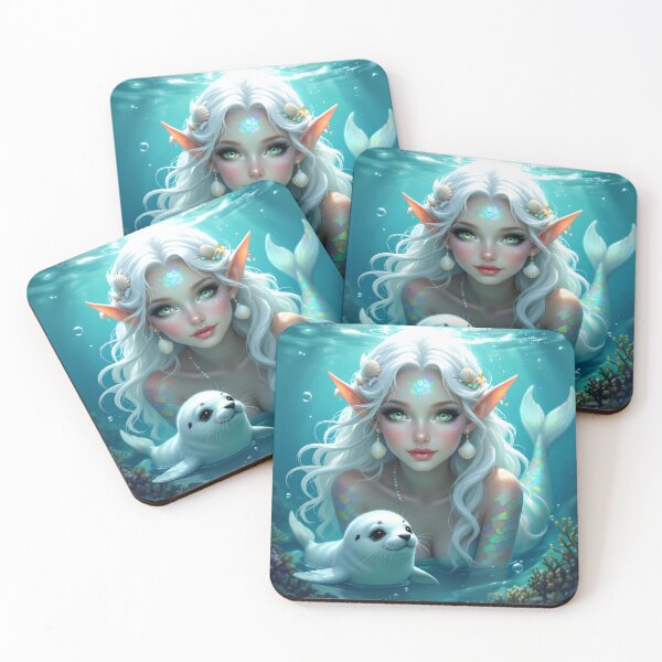 Item preview, Nereid with Baby Seal designed and sold by Jaenne.studio.