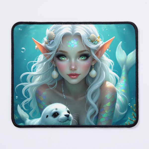 Item preview, Nereid with Baby Seal designed and sold by Jaenne.studio.
