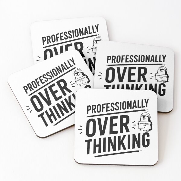 Item preview, Professionally Overthinking – Funny Overthinker Penguin Quote designed and sold by Abidel.