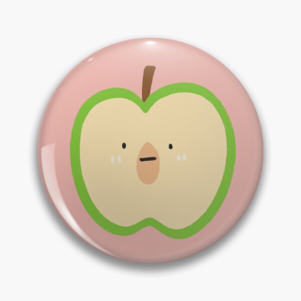 Item preview, Cute Green Apple Half Character with Face designed and sold by bySunnieStudio.