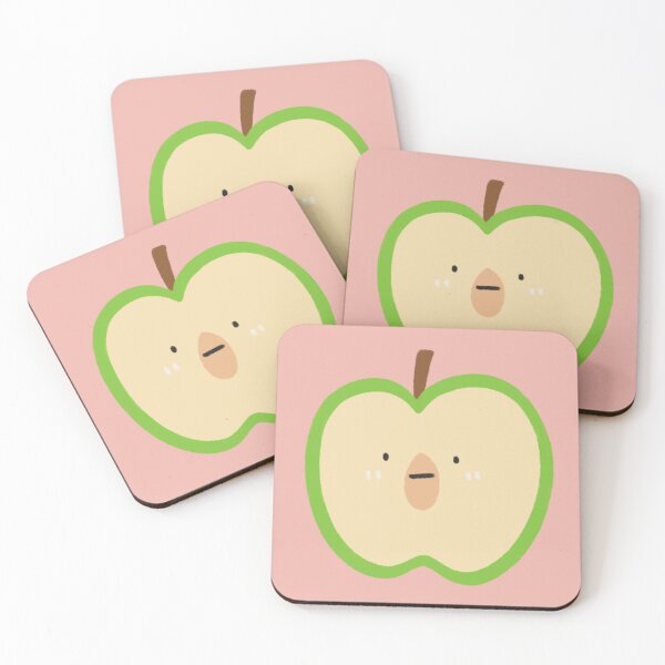Item preview, Cute Green Apple Half Character with Face designed and sold by bySunnieStudio.