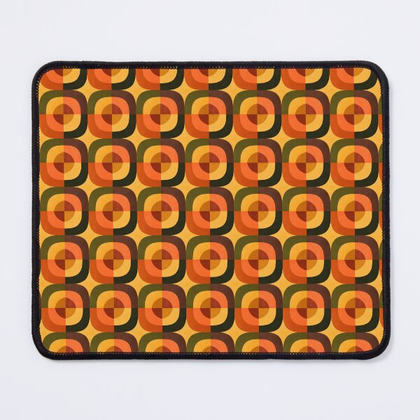 Item preview, Retro 1970s Geometric Seamless Pattern With Orange Circles And Rounded Squares Vintage Background designed and sold by KanDa-Shop.