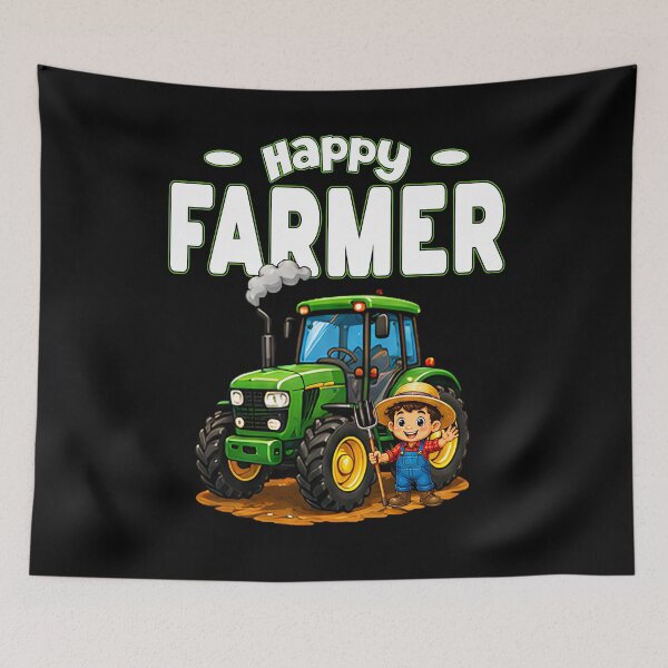 Item preview, Happy Farmer Green Tractor Cute Little Boy Farming Cute Happy Farmer Green Tractor Kids Farming Art  designed and sold by Jt41.