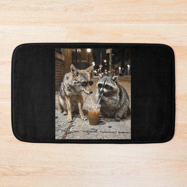 Item preview, Cool Coyote Raccoon Sunglasses Iced Coffee Friends Urban Wildlife designed and sold by CharlieConon.