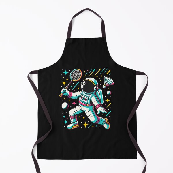 Item preview, Astronaut Playing Badminton in Space Retro Art designed and sold by unkngrauew.