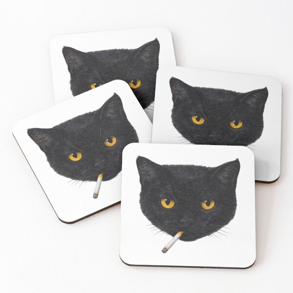 Item preview, Smoking Cat Vintage Black Cat Retro 90s  designed and sold by Nikolausgage.