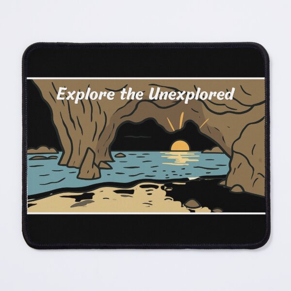 Item preview, Explore The Unexplored Cave Sunset Ocean Adventure Sticker designed and sold by FestivityFinds.