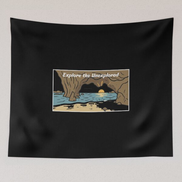 Item preview, Explore The Unexplored Cave Sunset Ocean Adventure Sticker designed and sold by FestivityFinds.