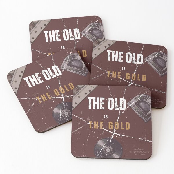 Item preview, The Old Is Gold Retro Audio Typography designed and sold by FatmaAhmed90.