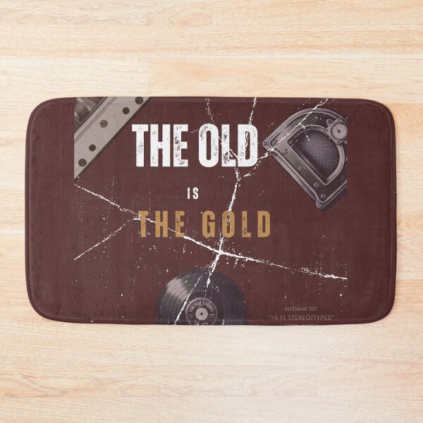 Item preview, The Old Is Gold Retro Audio Typography designed and sold by FatmaAhmed90.