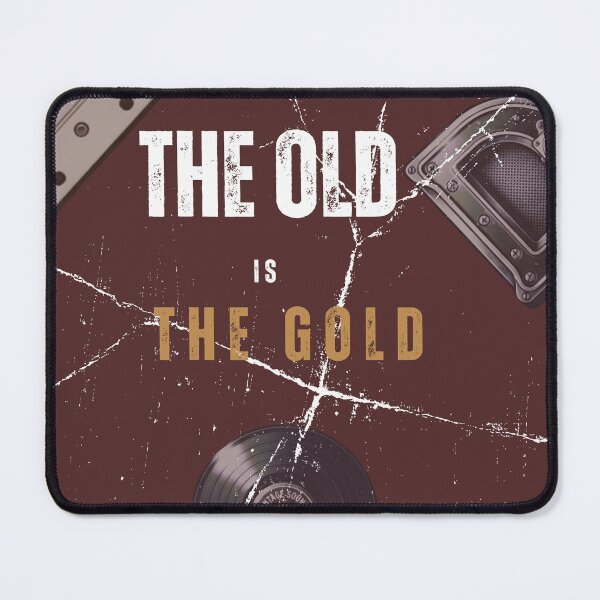 Item preview, The Old Is Gold Retro Audio Typography designed and sold by FatmaAhmed90.