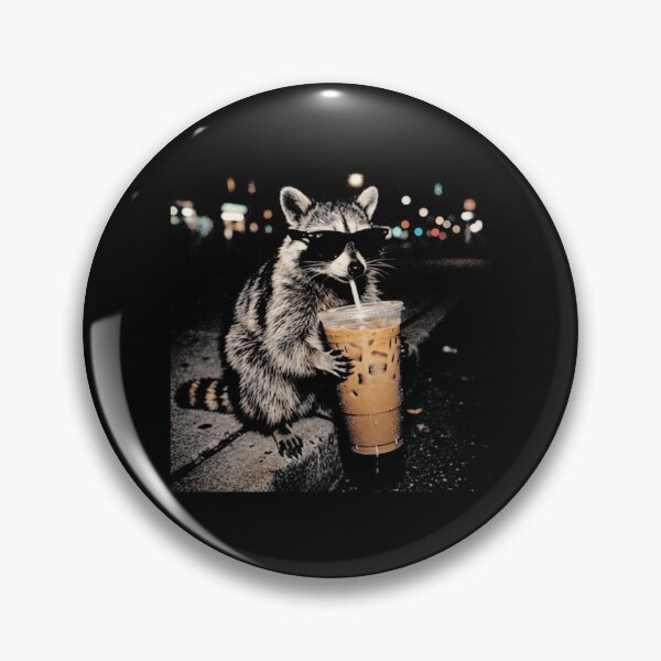 Item preview, Raccoon Drinking Iced Coffee designed and sold by Nikolausgage.