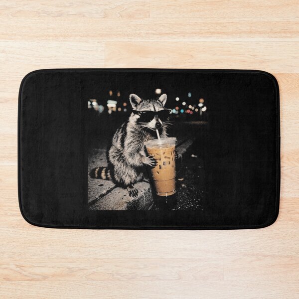 Item preview, Raccoon Drinking Iced Coffee designed and sold by Nikolausgage.