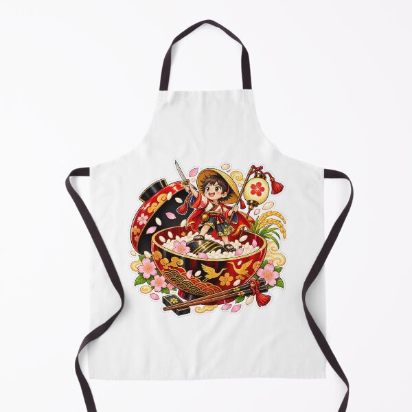 Item preview, Japanese Samurai Boy Rice Bowl Cherry Blossom | Cute Japan Anime Food Design designed and sold by MrDev.