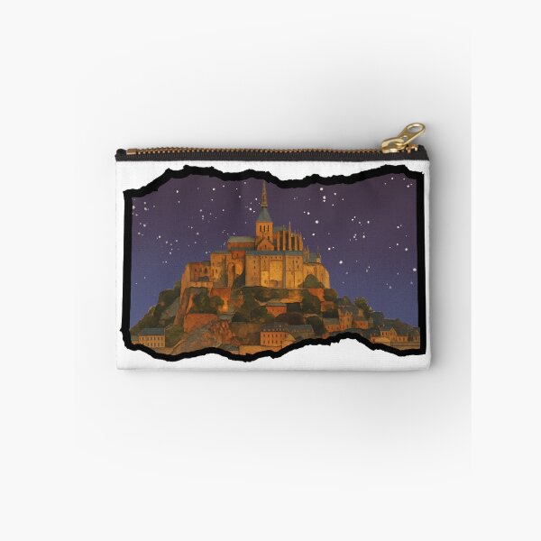 Item preview, Mont-Saint-Michel Abbey Vintage Watercolor Night Sky designed and sold by FestivityFinds.