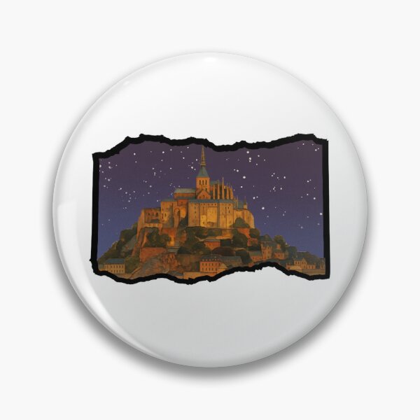 Item preview, Mont-Saint-Michel Abbey Vintage Watercolor Night Sky designed and sold by FestivityFinds.