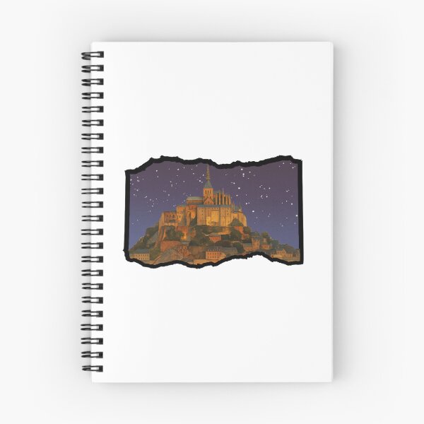 Item preview, Mont-Saint-Michel Abbey Vintage Watercolor Night Sky designed and sold by FestivityFinds.