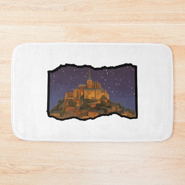 Item preview, Mont-Saint-Michel Abbey Vintage Watercolor Night Sky designed and sold by FestivityFinds.